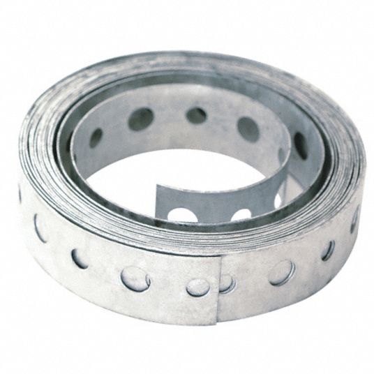 GRAINGER APPROVED 10ft Galvanized Steel Hanging Strap, 28 Gauge 447P4643011 Grainger