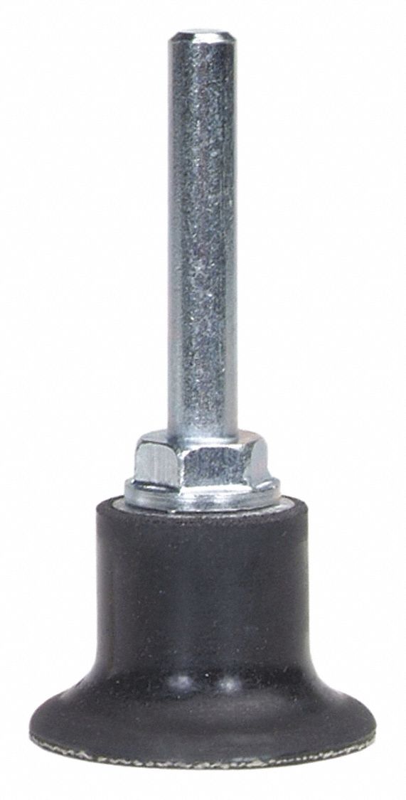 Quick Change Disc Backup Pad: TR, 1 1/2 in Dia, 1/4 in Straight-Shank