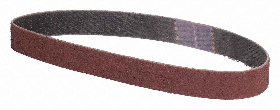 Sanding Belt: 1/2 in W x 18 in L, Aluminum Oxide, P40 Grit, Y Wt Polyester Backing