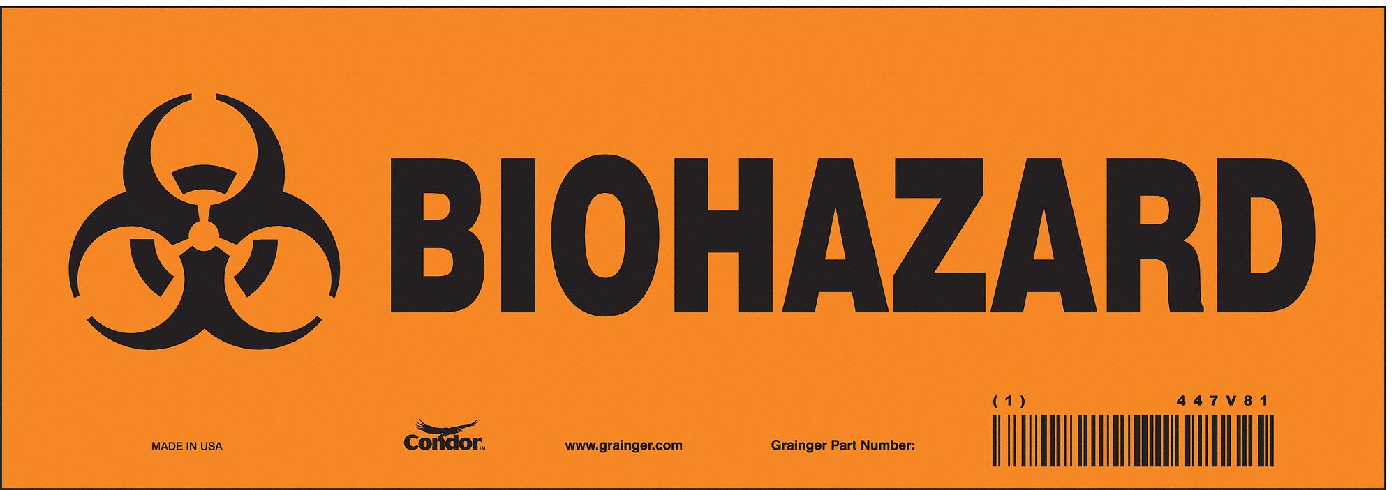 Safety Sign, 3 1/2 in x 10 in, Vinyl