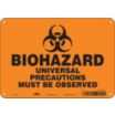 Biohazard Universal Precautions Must Be Observed Signs