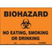 Biohazard No Eating, Smoking Or Drinking Signs