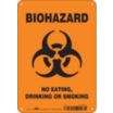 Biohazard No Eating, Drinking Or Smoking Signs