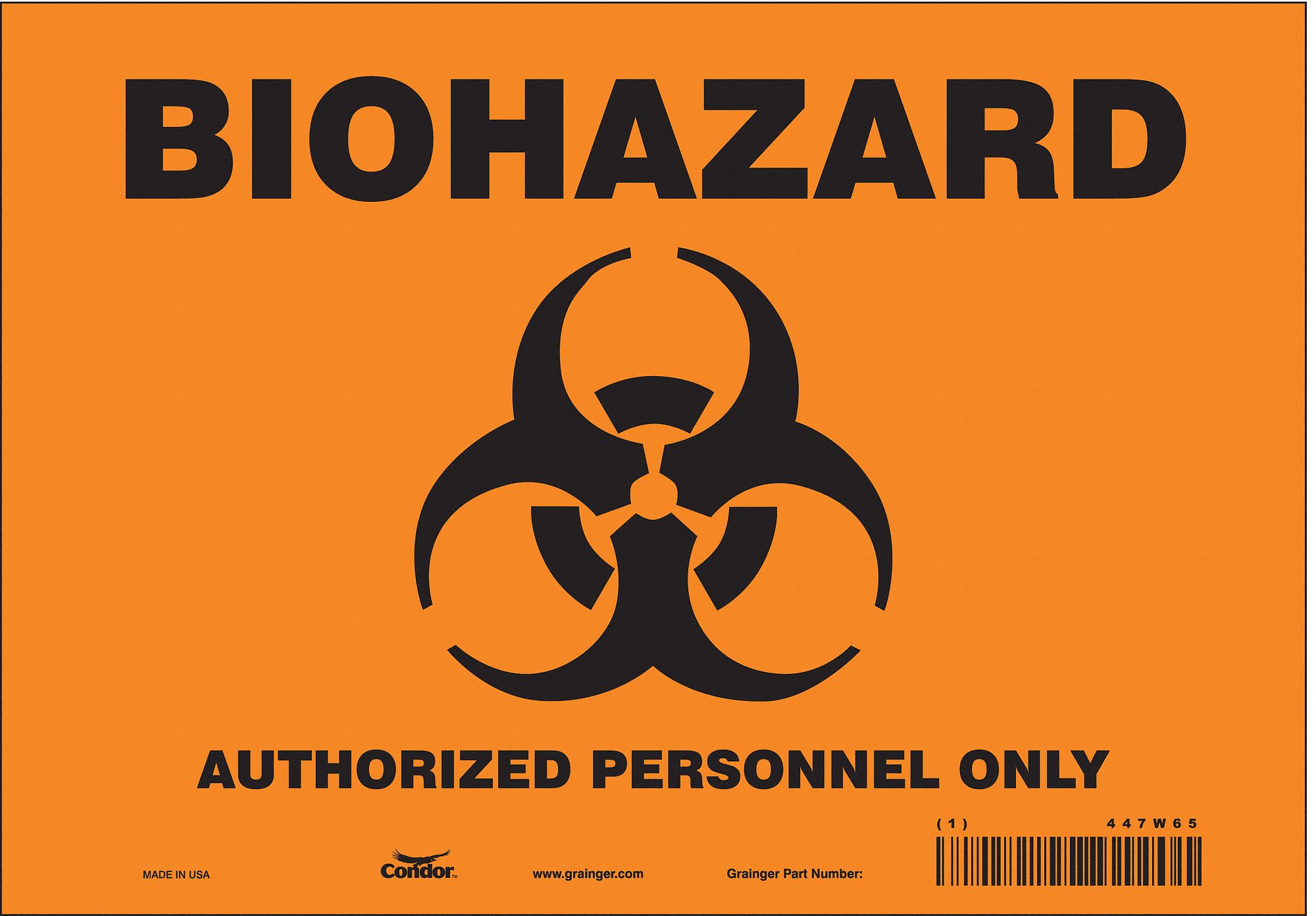 Safety Sign: Vinyl, Adhesive Sign Mounting, 7 in x 10 in Nominal Sign Size, Not Retroreflective