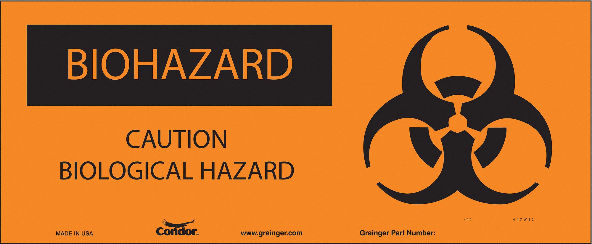 Safety Sign, 7 in x 17 in, Vinyl