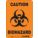 SAFETY SIGN, ALUMINUM, MOUNTING HOLES, 10 IN X 7 IN NOMINAL SIGN SIZE, 0.032 IN THICK, CAUTION BIOHAZARD