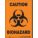 SAFETY SIGN, VINYL, ADHESIVE MOUNT, 7 IN X 5 IN NOMINAL SIGN SIZE, NOT RETROREFLECTIVE, CAUTION BIOHAZARD