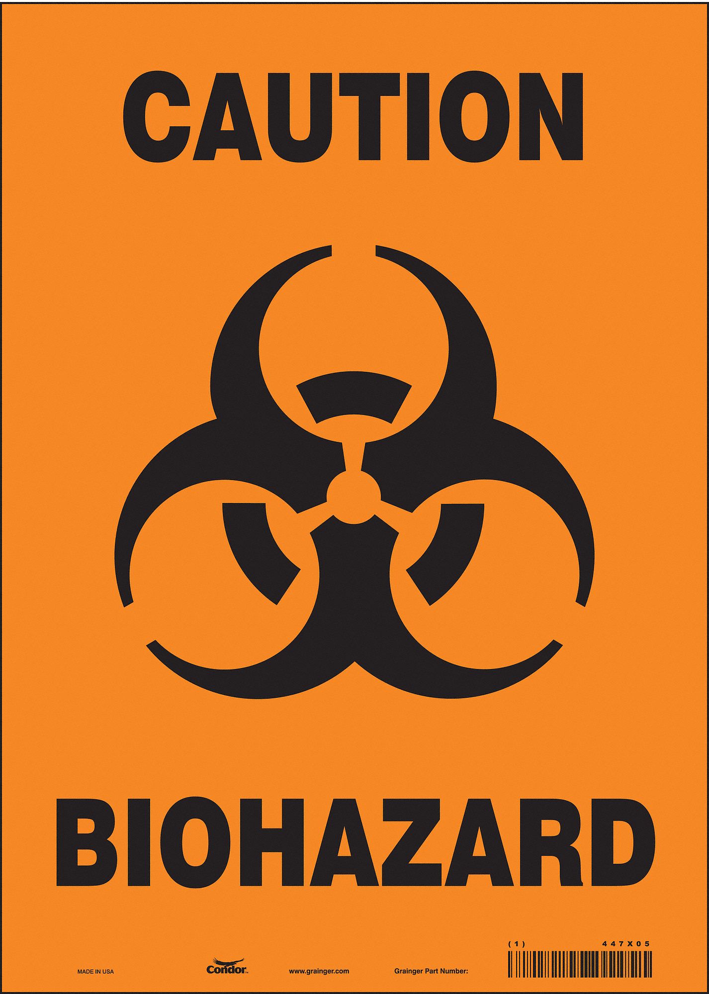 Safety Sign: Vinyl, Adhesive Sign Mounting, 14 in x 10 in Nominal Sign Size, Not Retroreflective