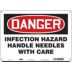 Danger: Infection Hazard Handle Needles With Care Signs