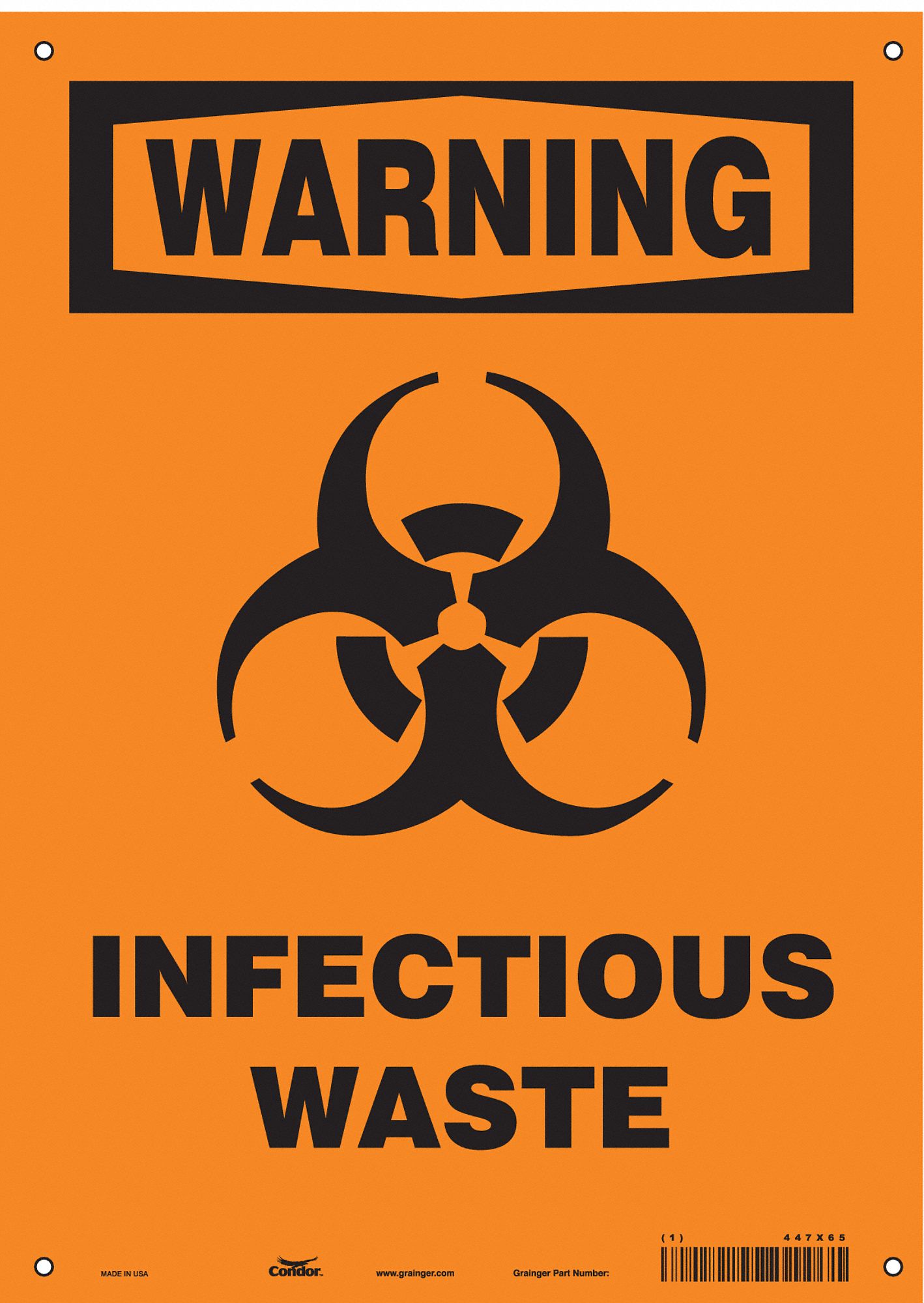 Safety Sign: Aluminum, Mounting Holes Sign Mounting, 14 in x 10 in Nominal Sign Size, 0.032 in Thick