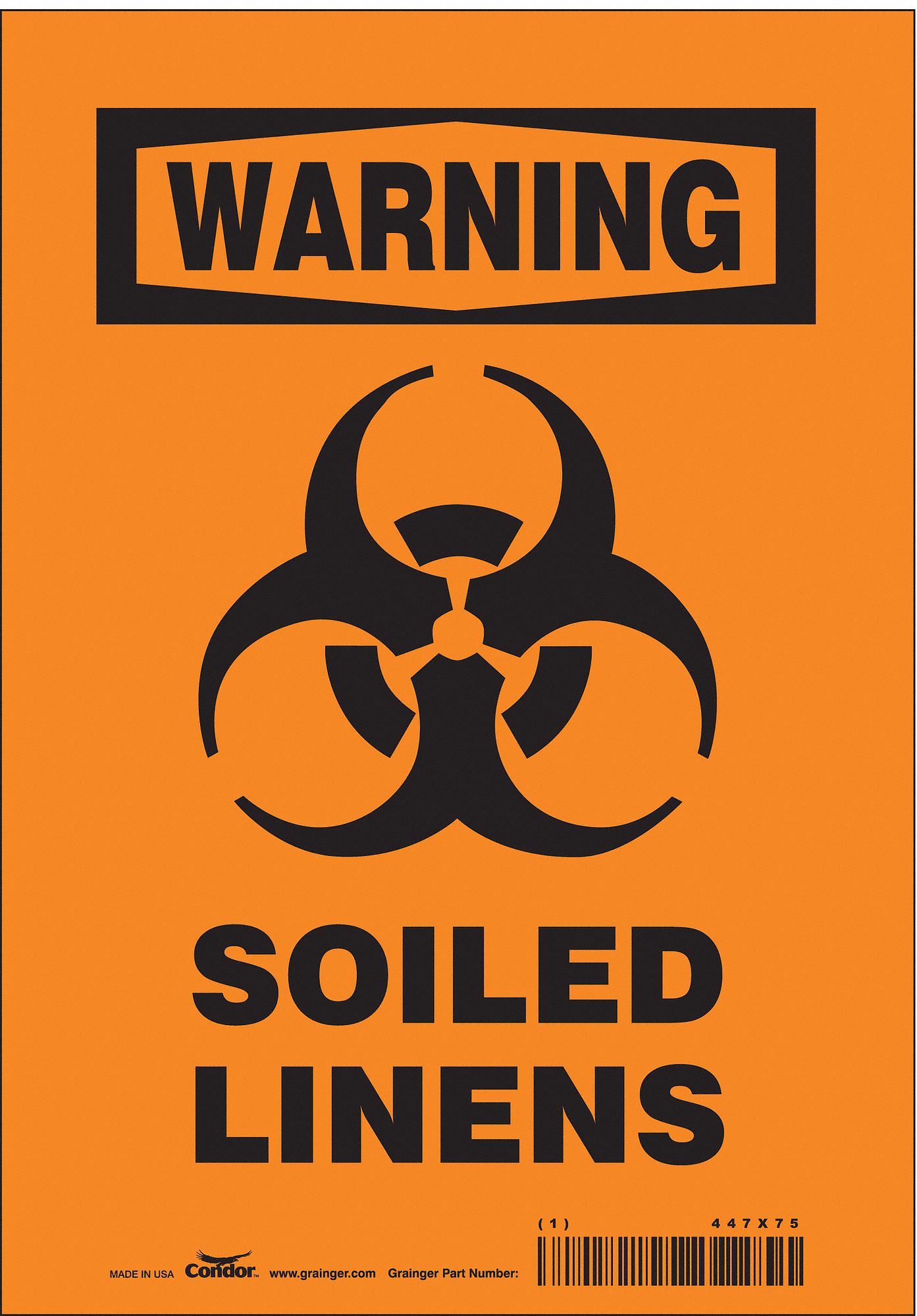 Safety Sign: Vinyl, Adhesive Sign Mounting, 10 in x 7 in Nominal Sign Size, Not Retroreflective