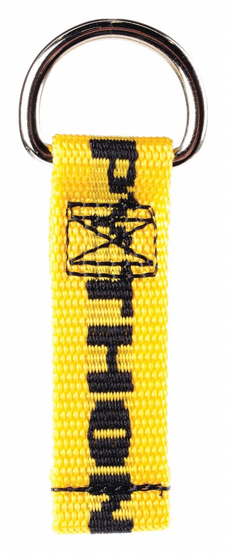 D-Ring Connector: For Hand Tools, Strap, Tape-On, Steel, 5 lb Capacity