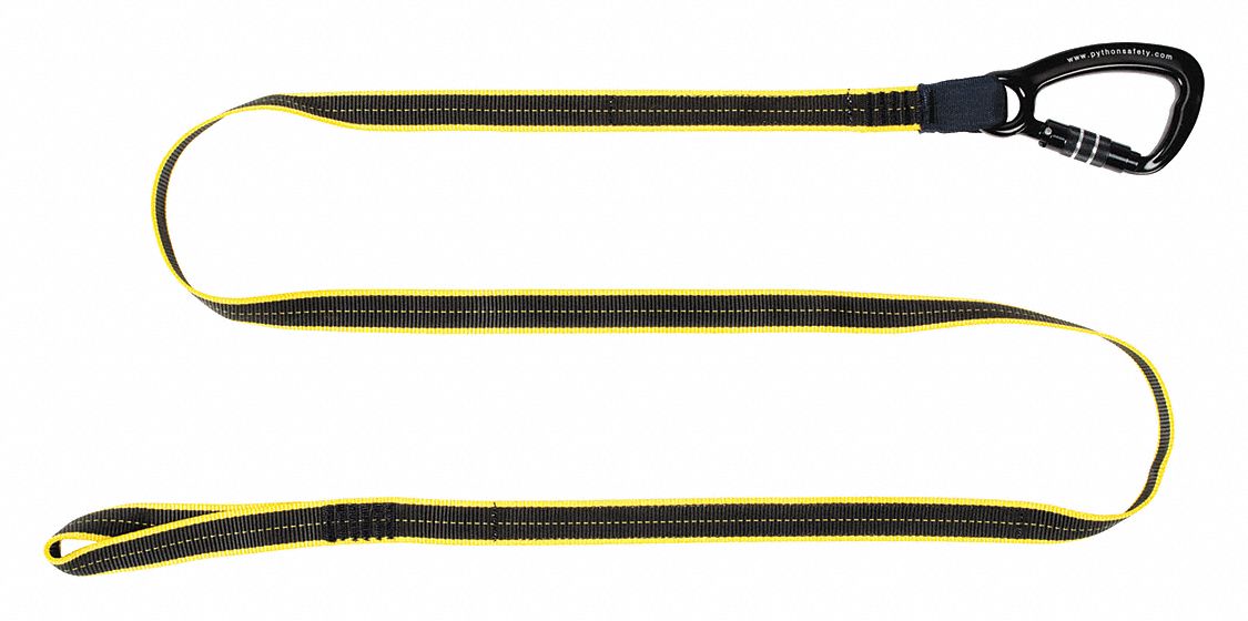 Tool Lanyard: Yellow, Carabiner, Aluminum, Hand Tools