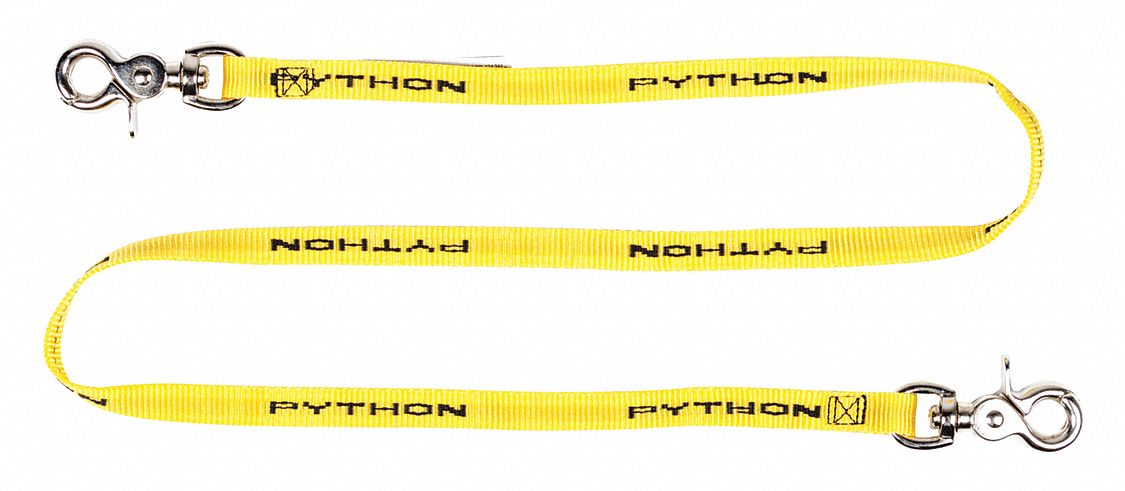 Tool Lanyard: Yellow, Dual-Hook Connector, Steel, Hand Tools