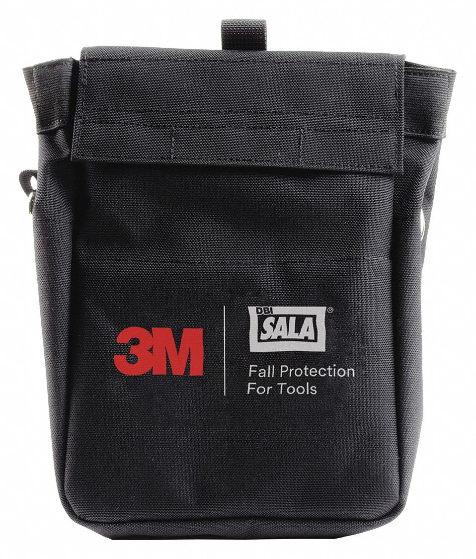 Pouch: Hand Tools/Power Tools/Small Parts, Carabiner, Hook-and-Loop, 11 in Ht, Container