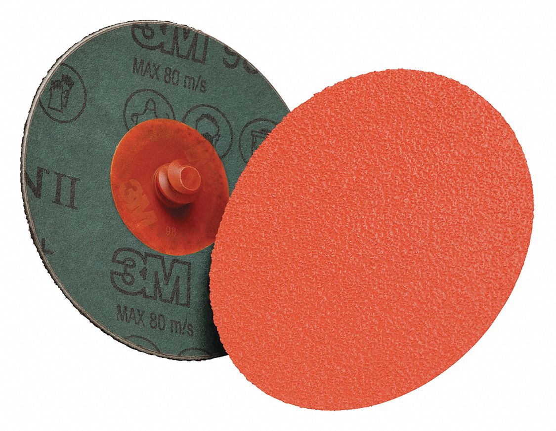 Quick-Change Sanding Disc: TS, 4", Ceramic, 60 Grit, Fiber, 987C