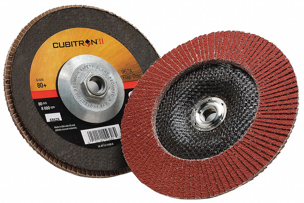 3M CUBITRON II Type 29, Flap Disc, Ceramic Grain, 7 in Disc Diameter ...