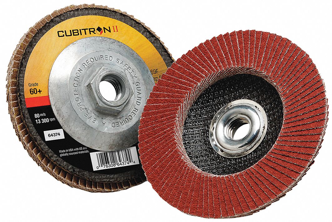 3M CUBITRON II Flap Disc 5/8"11 Mounting Hole Size, 60 Abrasive Grit