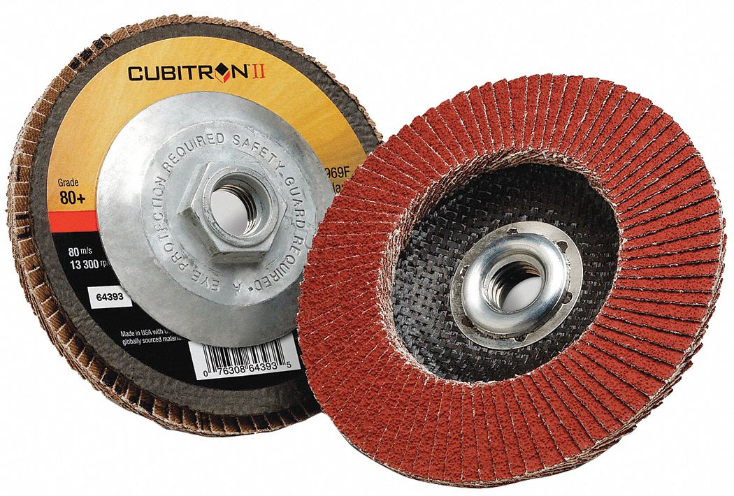 Flap Disc: Type 29, 4-1/2" x 5/8"-11, Ceramic, 80 Grit, Fiberglass Bk, Std Density
