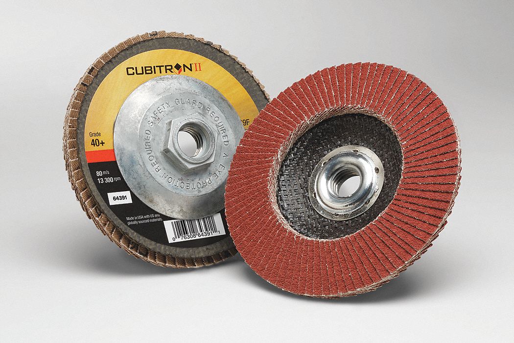 Flap Disc: Type 29, 4" x 5/8", Ceramic, 40 Grit, Fiberglass Bk, Std Density, 969F