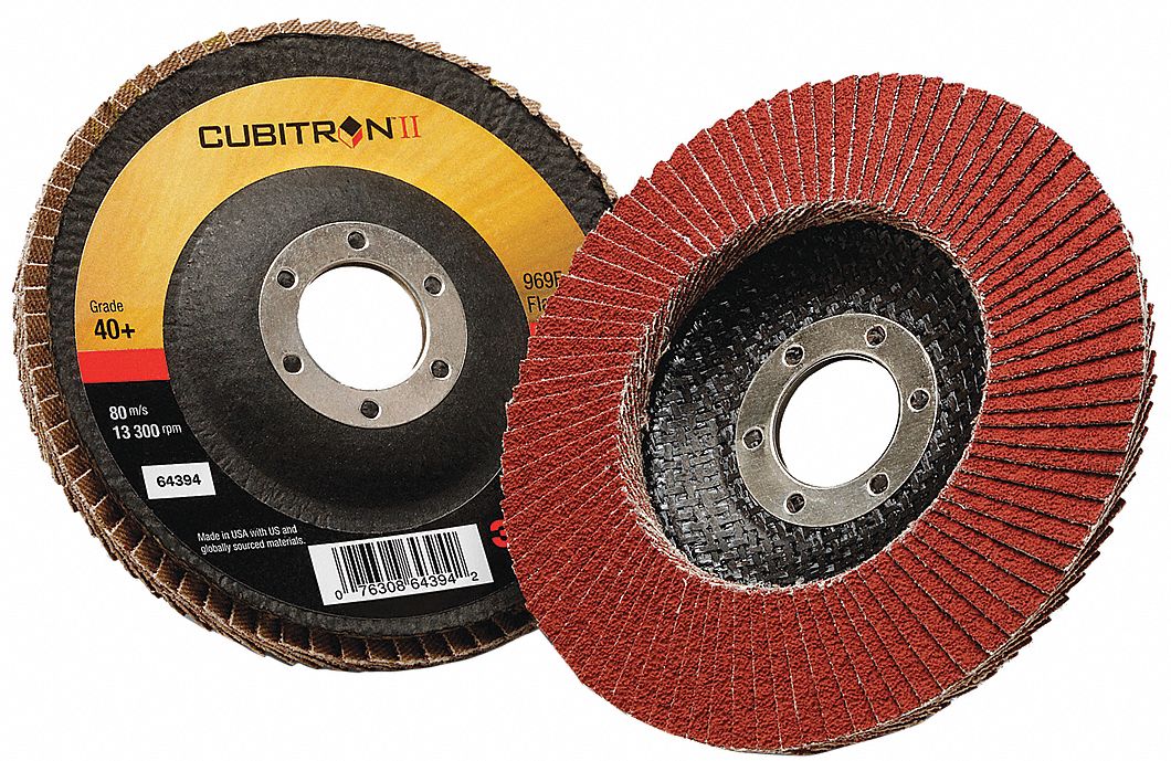 Flap Disc: Type 29, 4-1/2" x 7/8", Ceramic, 40 Grit, Fiberglass Bk, Std Density, 969F