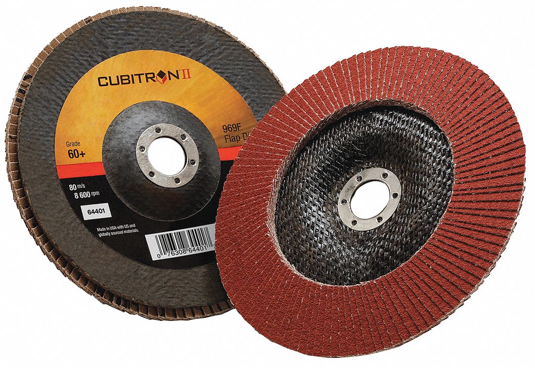 Flap Disc, 7 in Dia,  7/8 in Arbor, 60 Grit