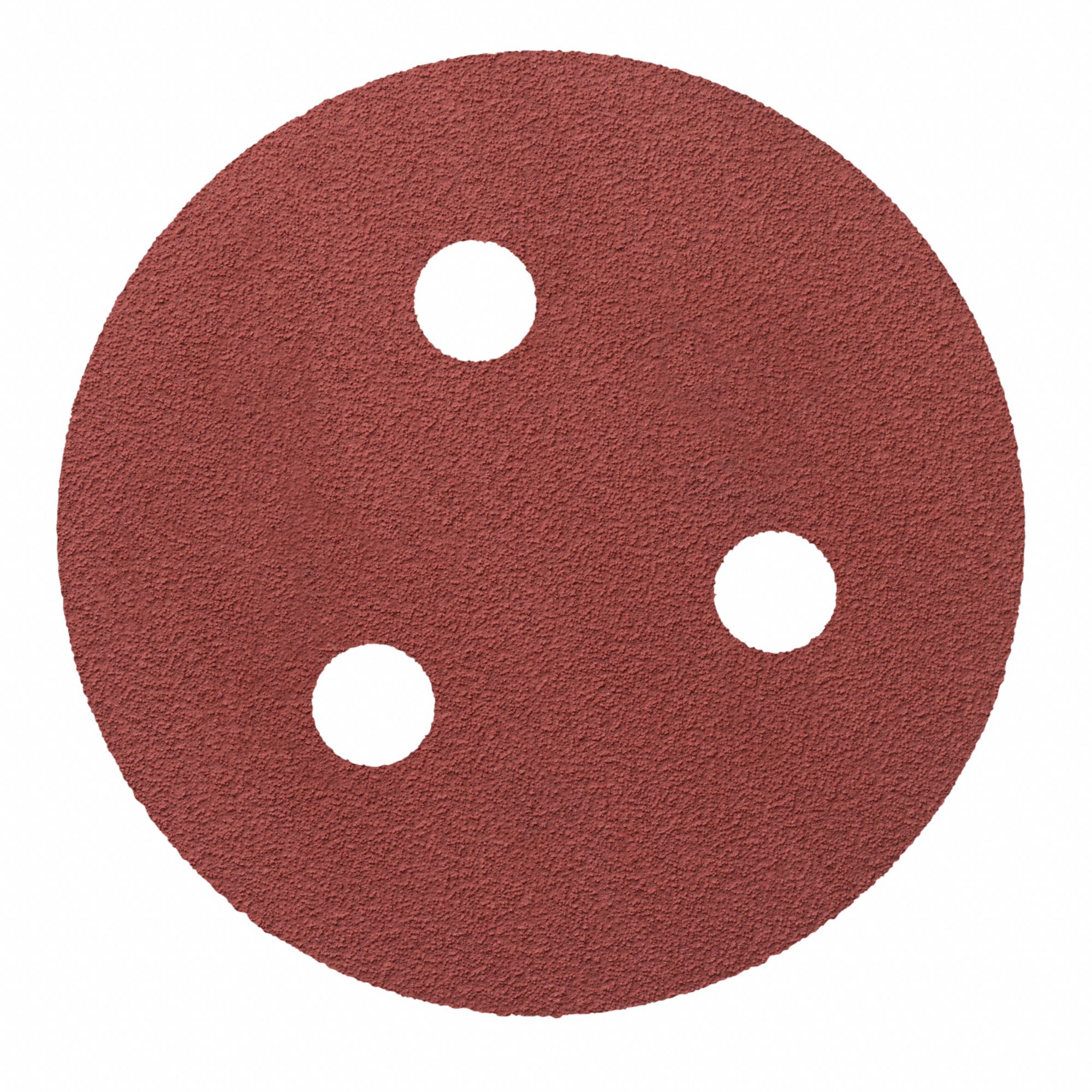 Hook-and-Loop Sanding Disc: 3 in Dia, 3 Hole, Ceramic, 120 Grit, X Wt Cloth, 947A