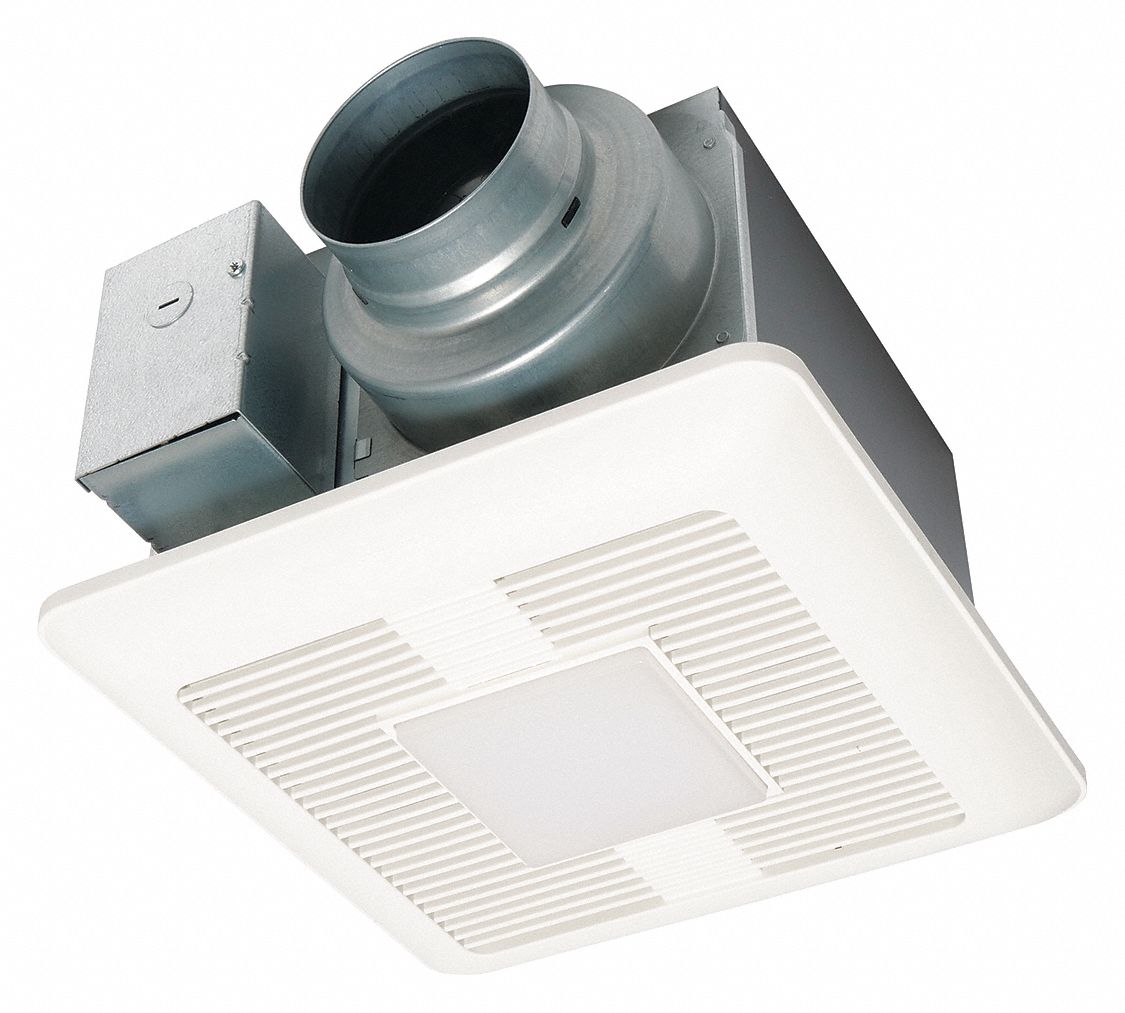Bathroom Fan: Ceiling, 50 cfm_80 cfm_110 cfm Max, 0.4 sones, 1 Speed, Round Duct