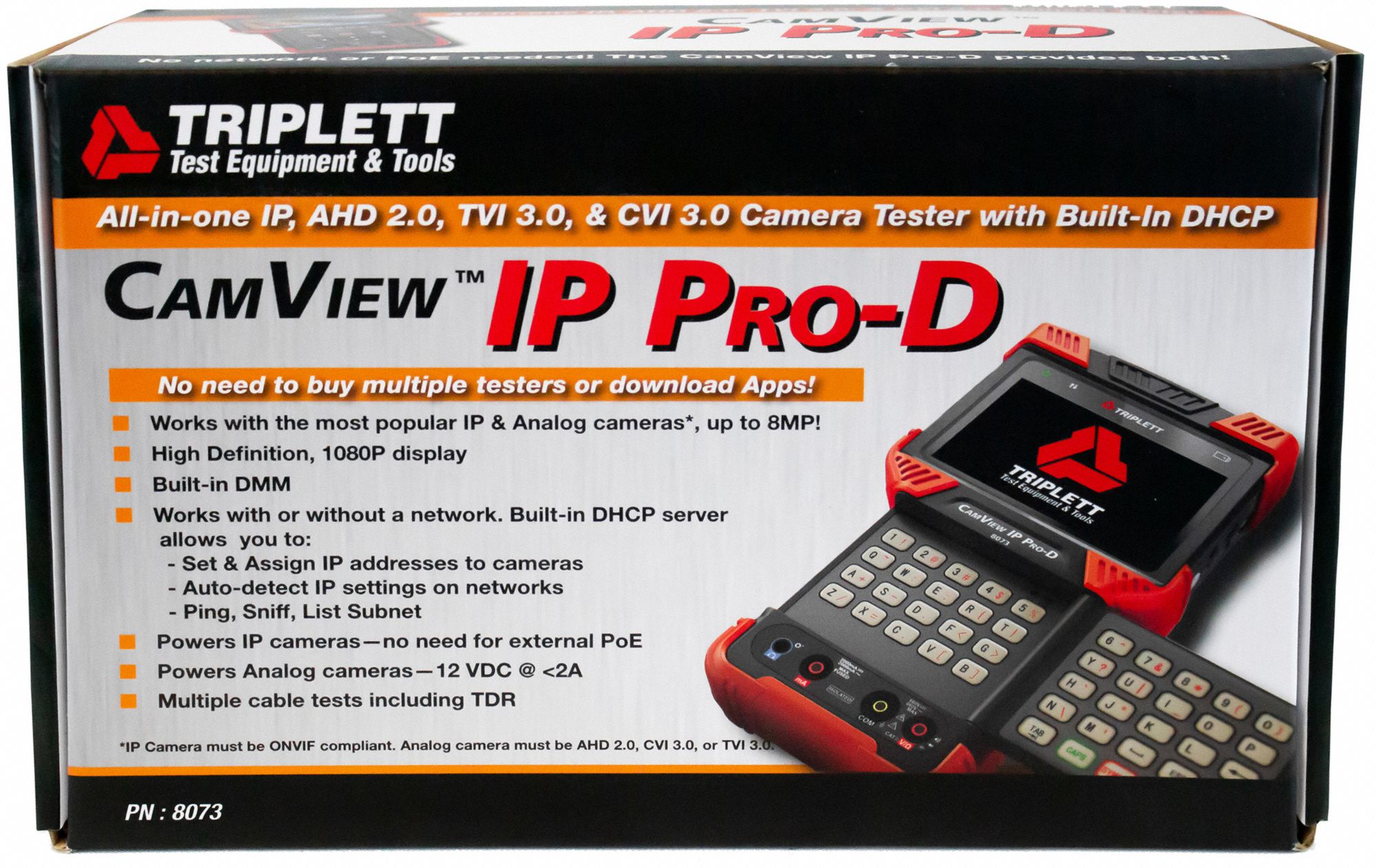 TRIPLETT IP HD Camera Tester, 71/2" H, TFT Color 448G56CamView IP