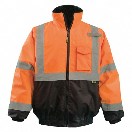 OCCUNOMIX High Visibility Jacket, ANSI Class 3, 100% Polyester, Orange ...