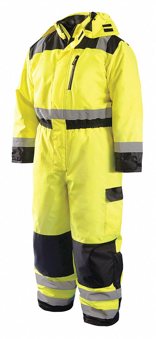 OCCUNOMIX Yellow, Coverall, 2XL, Polyester, Unisex, High Visibility No