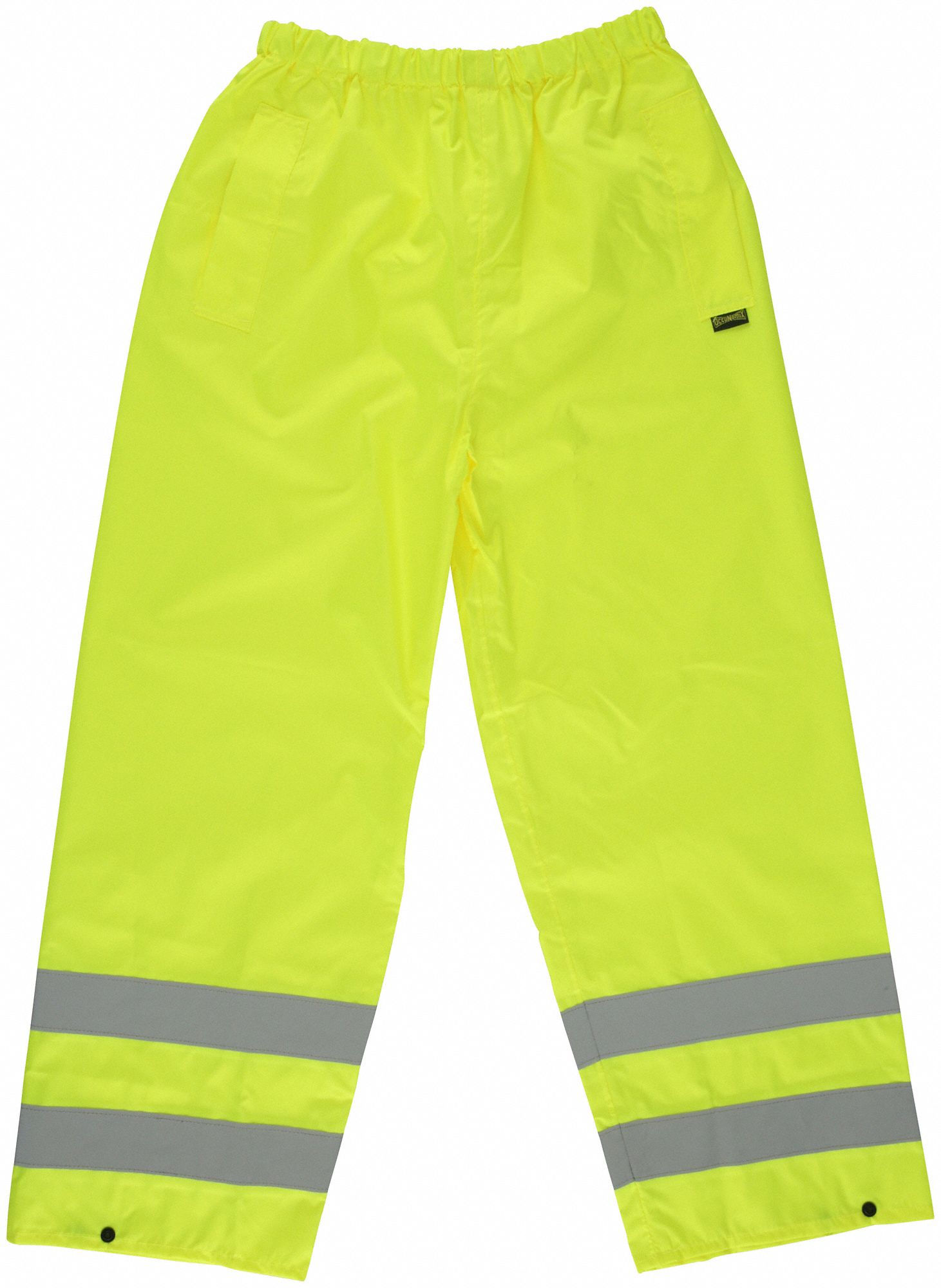 Rain Pants: ANSI Class E, M ( 38 in x 28 in ), Rain Pants, Yellow, Polyester/Polyurethane
