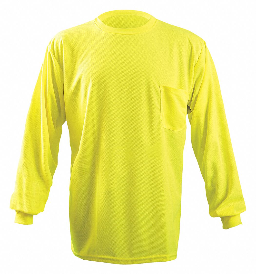 men's yellow long sleeve shirt