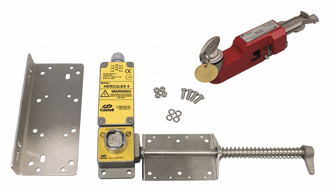 Manual Door Lock Kit: Includes Long Spring Bolt, For Use With Dock Safety