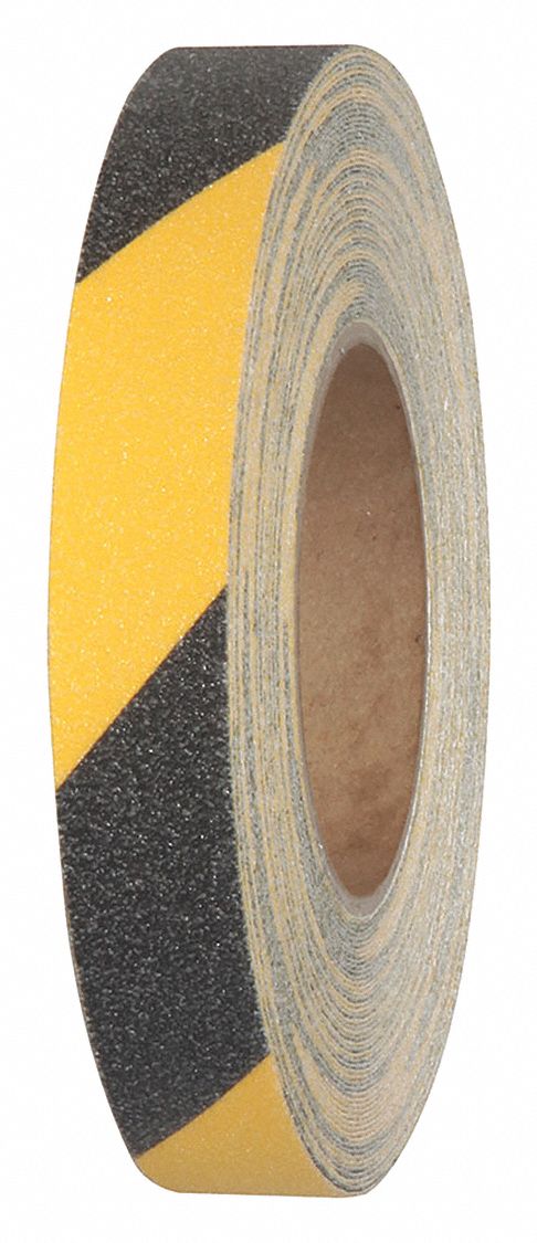 RUBAN ANTIDÉRAPANT, ABRASIF GROSSIER, TAILLE DE GRAIN 60, 60 PI X 1 PO, OXYDE D'ALUMINIUM, ADHÉSIF PUISSANT, NOIR/JAUNE