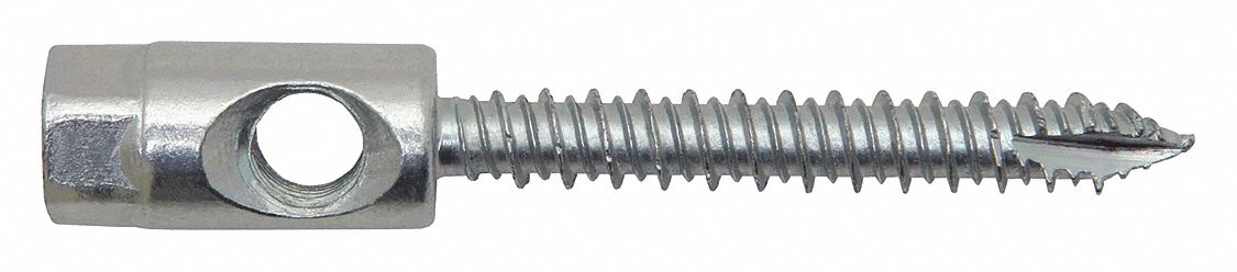 Rod Hanger: 3/8 in Overall Dia, 3 1/4 in Overall Lg, 5/16 in Screw Size, Steel, Screw, 25 PK