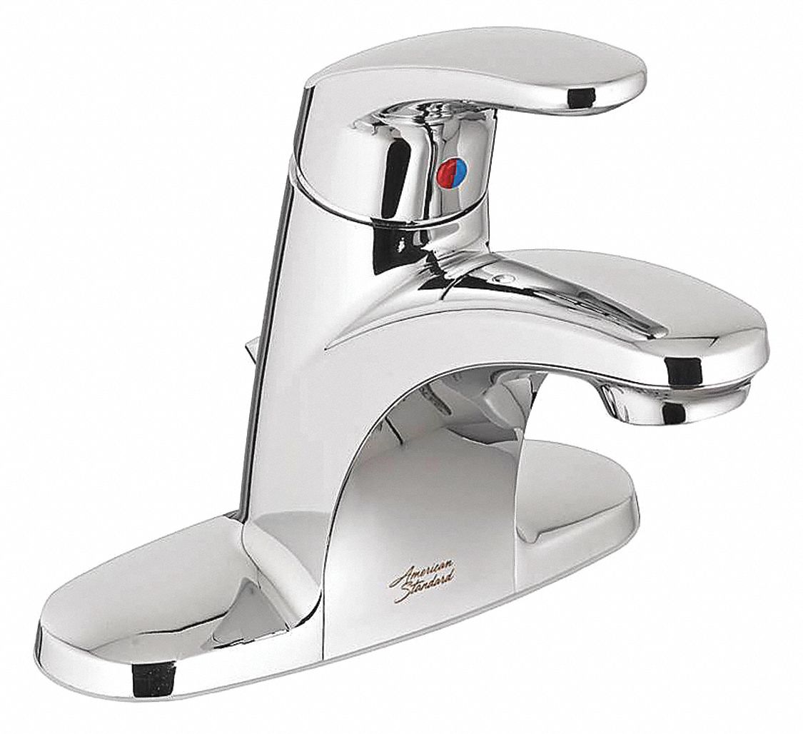 MID ARC BATHROOM FAUCET: AMERICAN STD, COLONY PRO, CHROME FINISH, 0.5 GPM, MANUAL, 4 IN