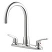 Gooseneck-Spout Dual-Lever-Handle Three-Hole Widespread Deck-Mount Kitchen Sink Faucets image