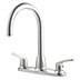 Gooseneck-Spout Dual-Lever-Handle Three-Hole Widespread Deck-Mount Kitchen Sink Faucets