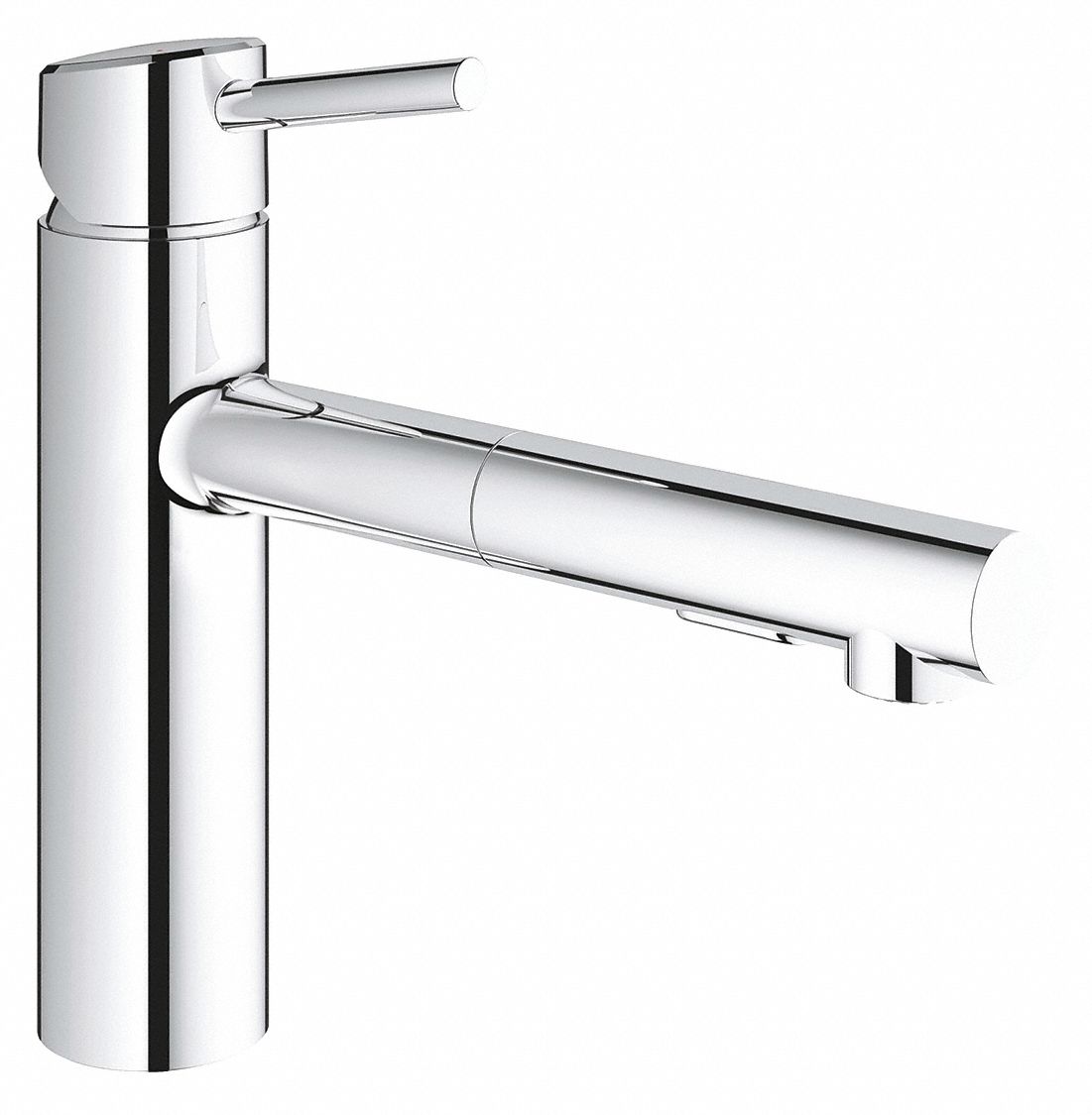 STRAIGHT KITCHEN FAUCET: GROHE, CONCETTO, CHROME FINISH, 1.5 GPM, 7 15/16 IN SPOUT L