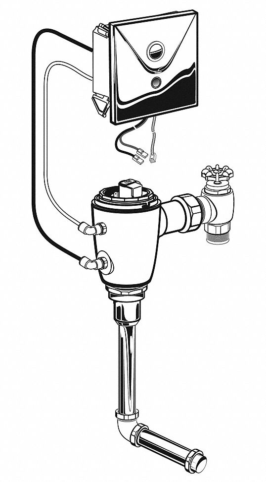Automatic Flush Valve: Selectronic, 0.5 gpf Gallons per Flush, Battery/Electric