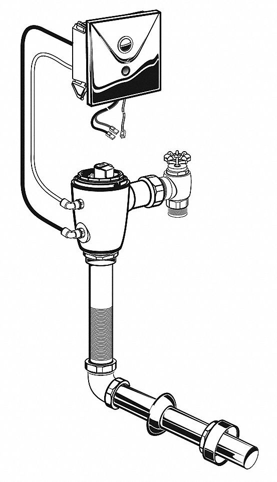Concealed Back Spud Automatic FlushValve