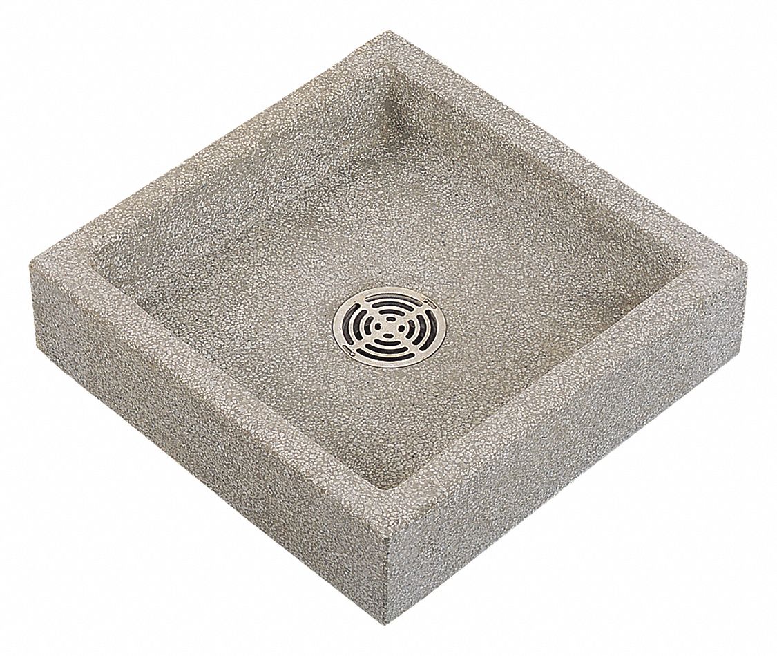 Mop Service Basin : Fiat Products, Terrazzo, 6 in Overall Ht, 20 in x 20 in Bowl Size, 4 in Bowl Dp