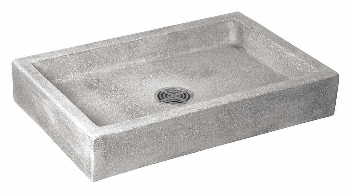 Mop Service Basin : Fiat Products, Terrazzo, 6 in Overall Ht, 32 in x 20 in Bowl Size, 4 in Bowl Dp