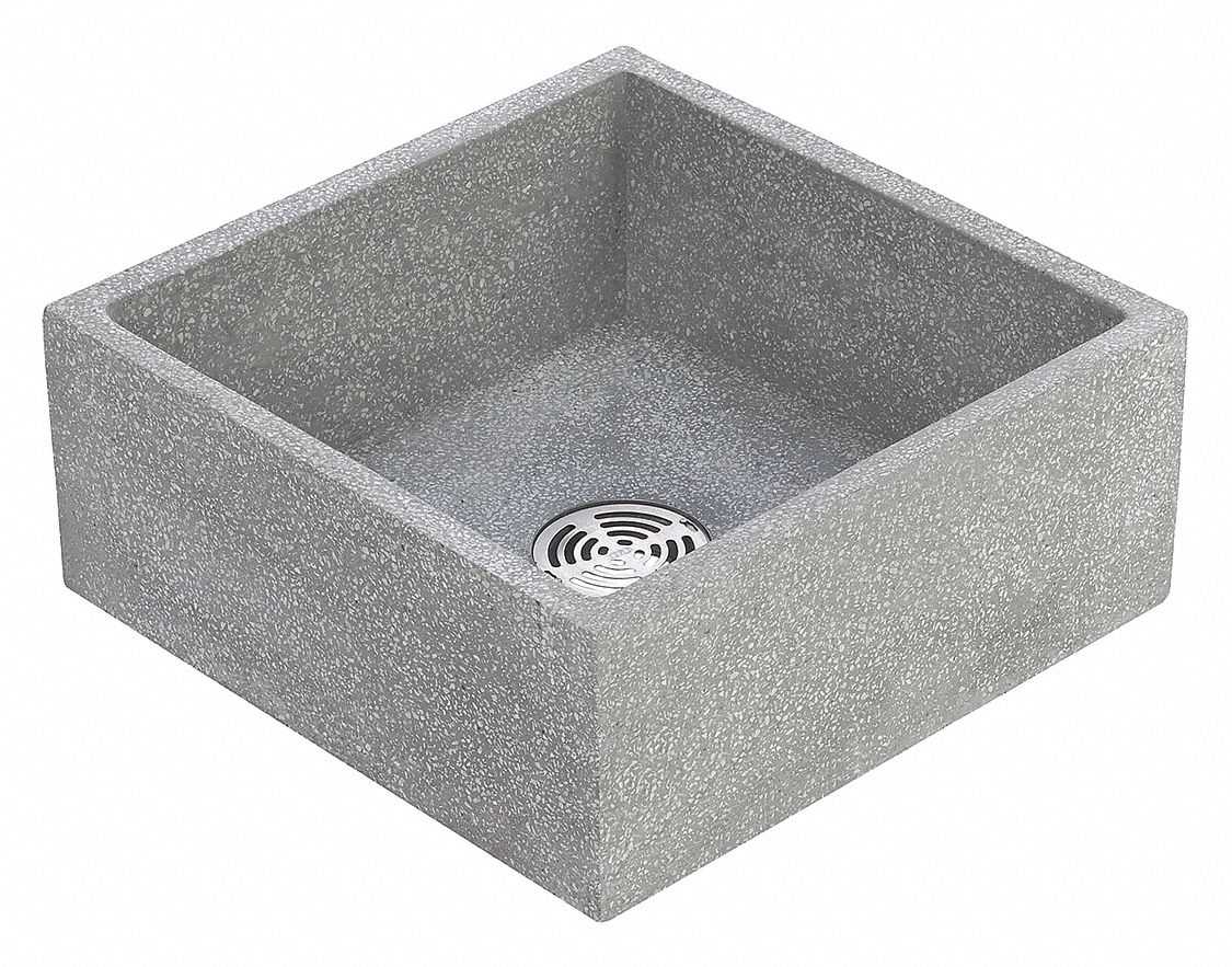 Mop Service Basin : Fiat Products, Terrazzo, 12 in Overall Ht, 20 in x 20 in Bowl Size, 8 in Bowl Dp
