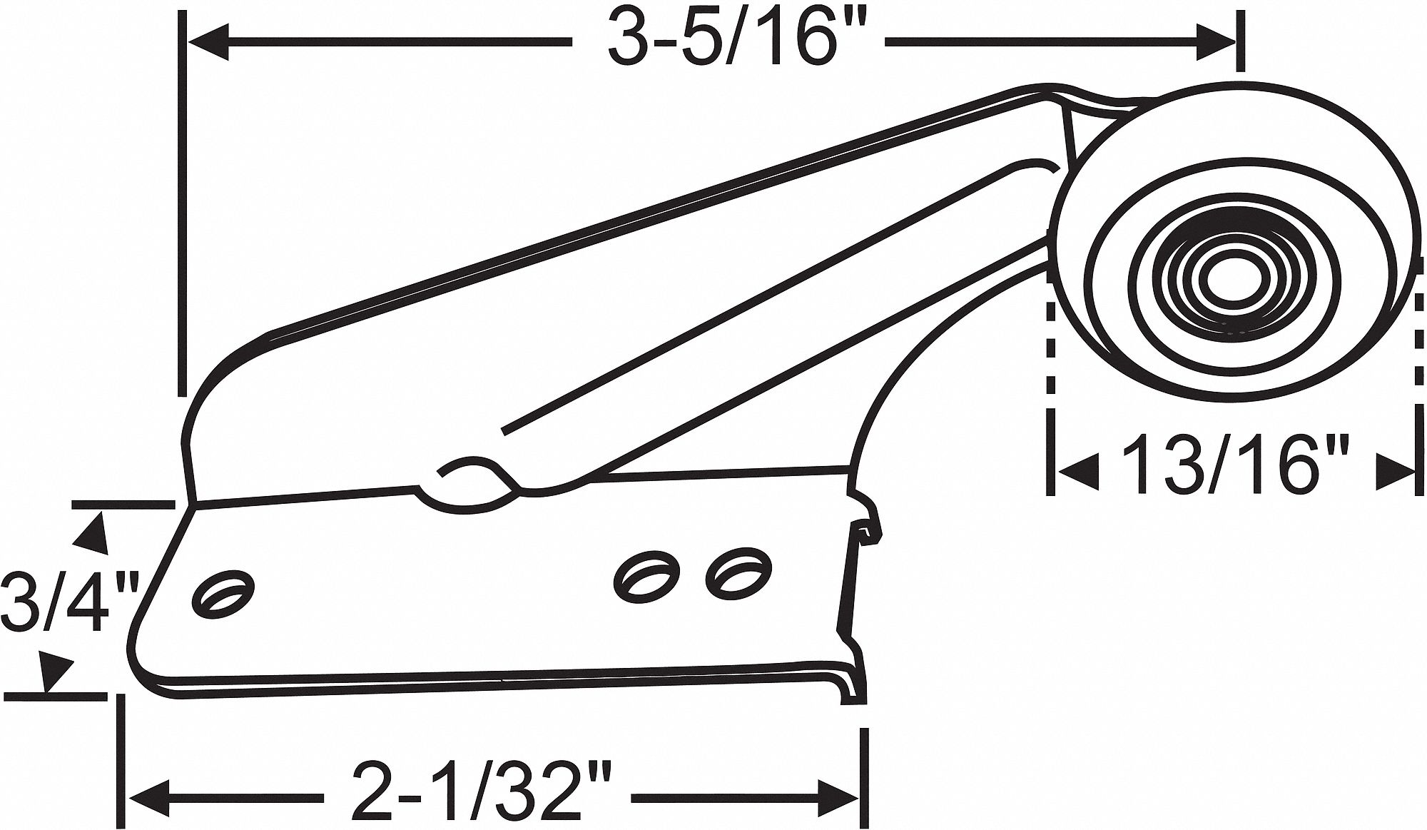 DRAWER TRACK ROLLER,CONVENTIONAL CLOSURE