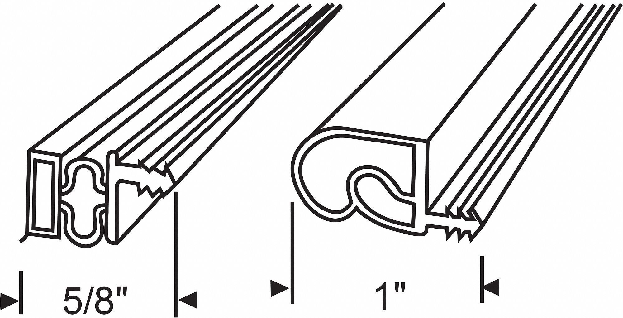 DOOR WEATHER STRIP,6.8 FT. X 1-1/4