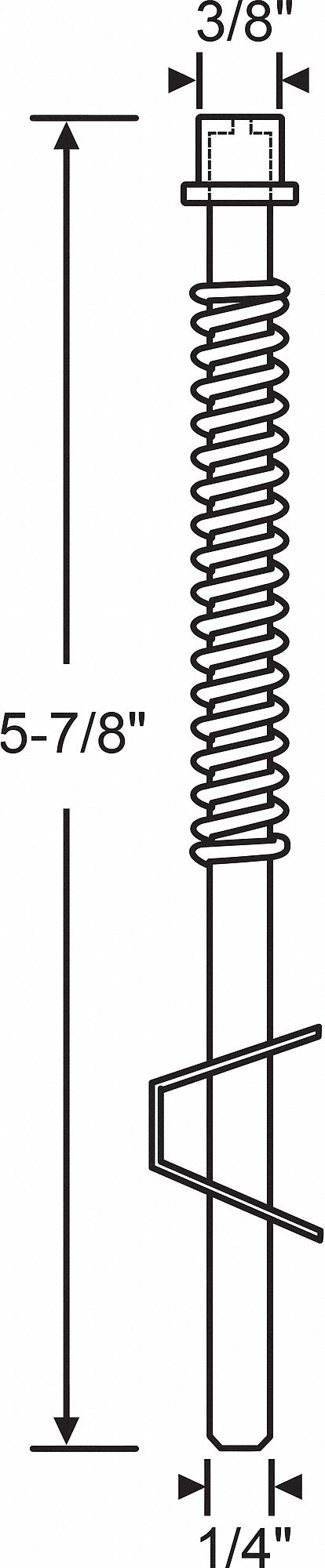 GOUPILLE PORTE,ACIER 5-7/8PO LO
