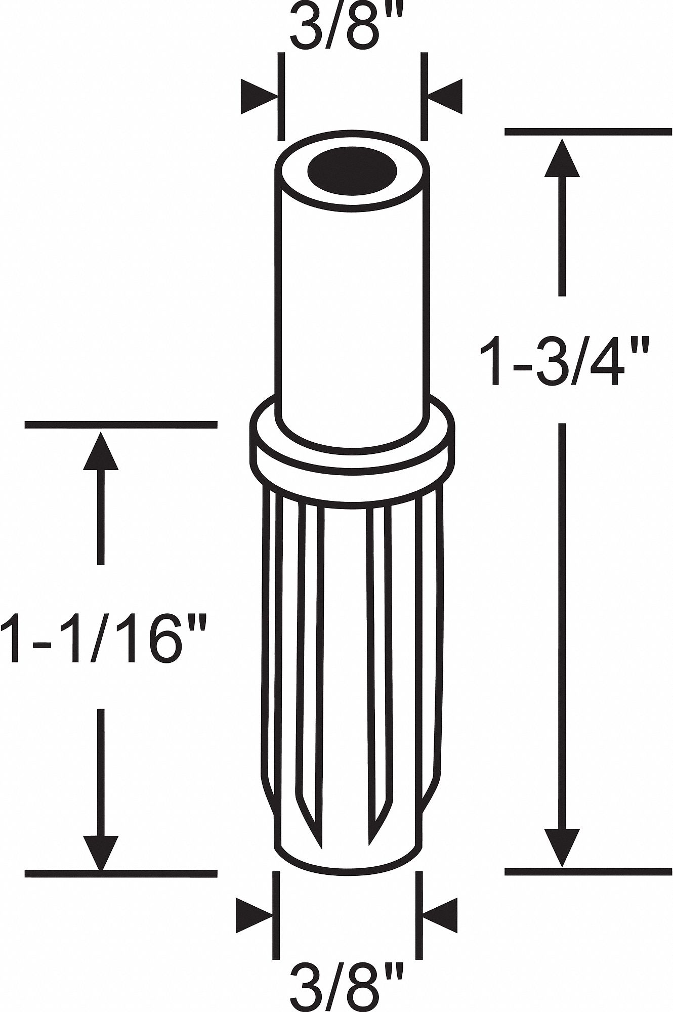 PIVOT SUPERIEUR PORTE,NYLON,1-3/4PO LO
