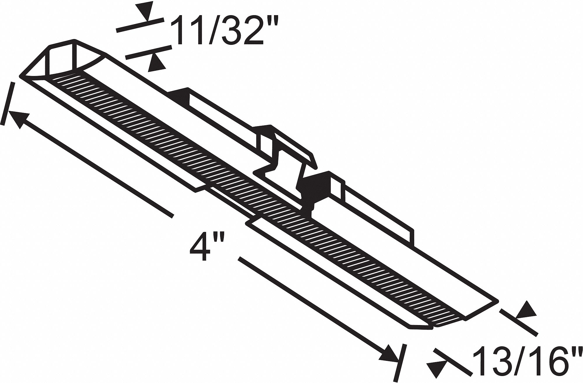 COULISSEAU P/PORTE,NYLON/ACIER,4PO LO